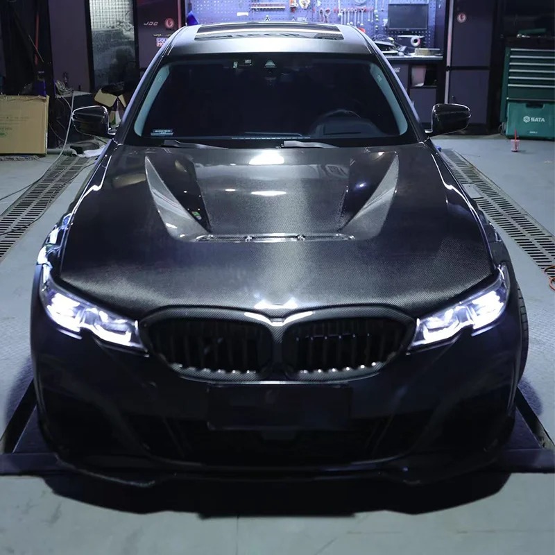 New High Quality Black Carbon Fiber Car Hood for G20/G28 with Bolts-Replacement/Repair